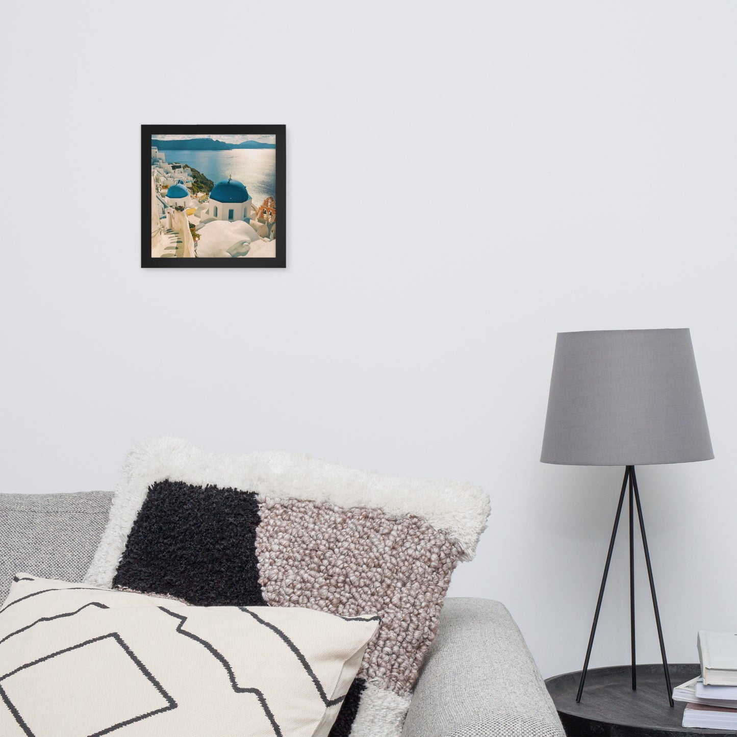 Santorini sea framed photo paper poster