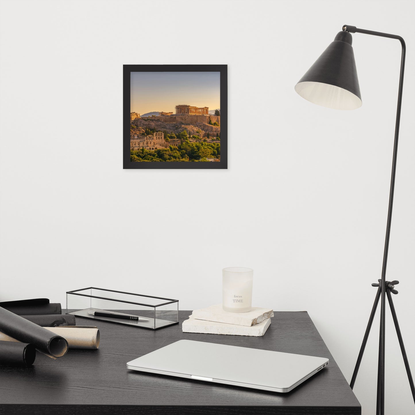 Acropolis of Athens with Parthenon and Erechtheion framed photo paper poster