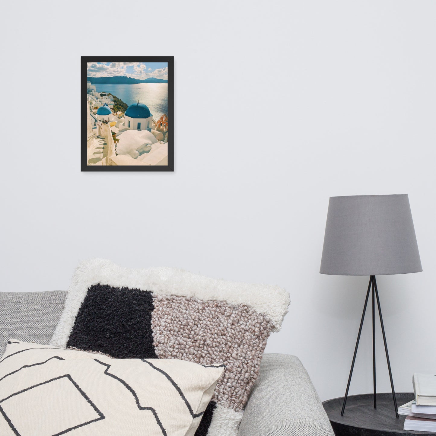 Santorini sea framed photo paper poster