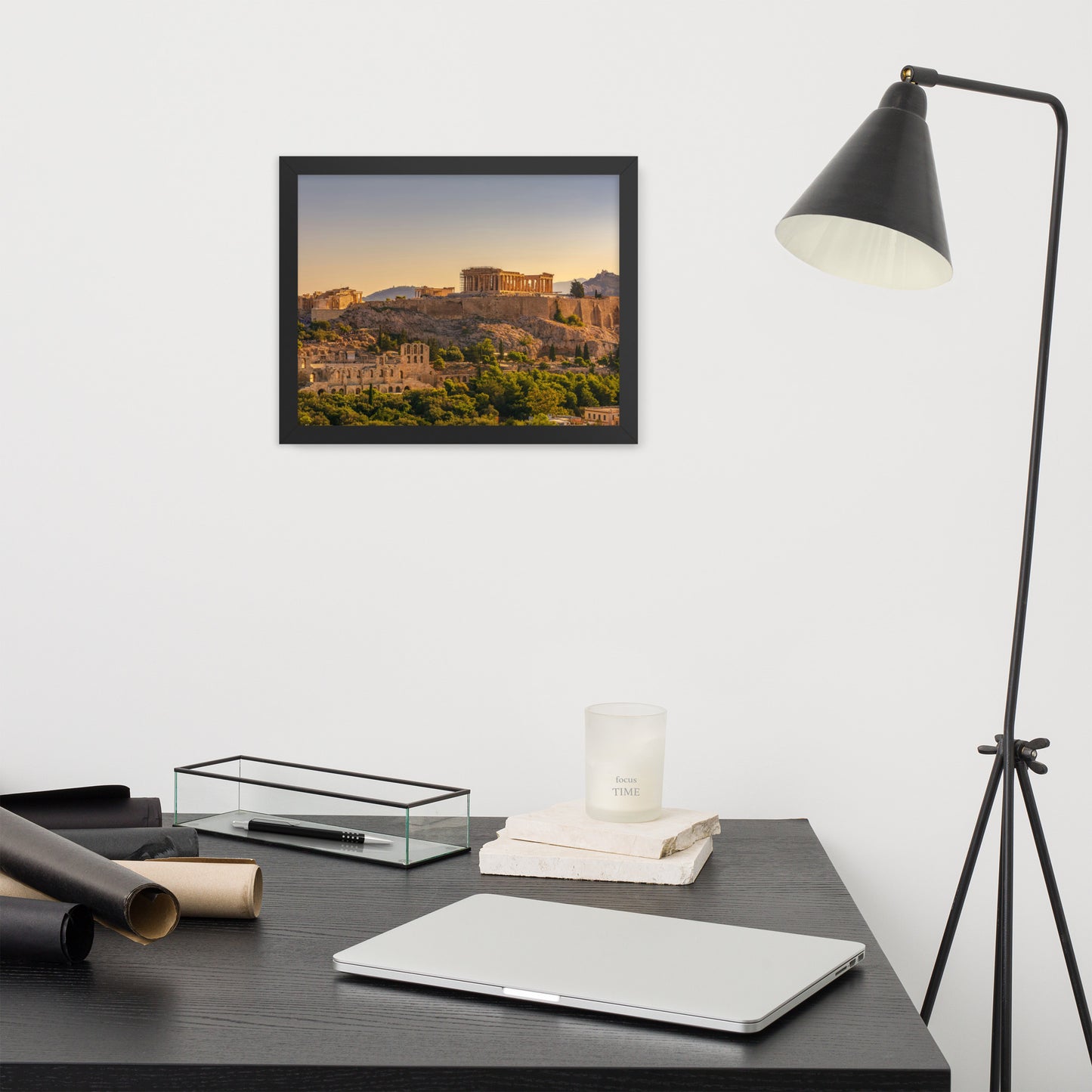 Acropolis of Athens with Parthenon and Erechtheion framed photo paper poster