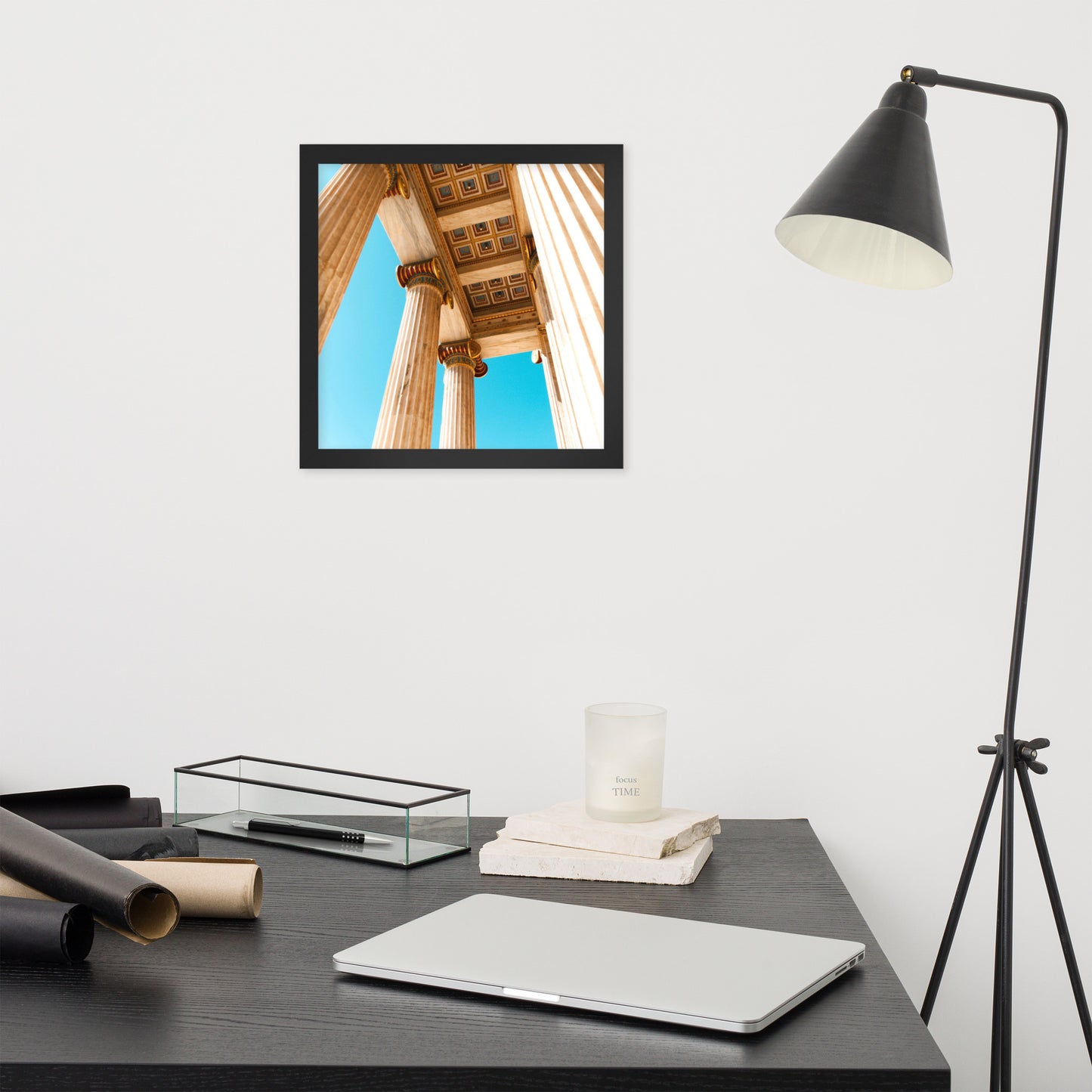 Ancient Athens framed photo paper poster