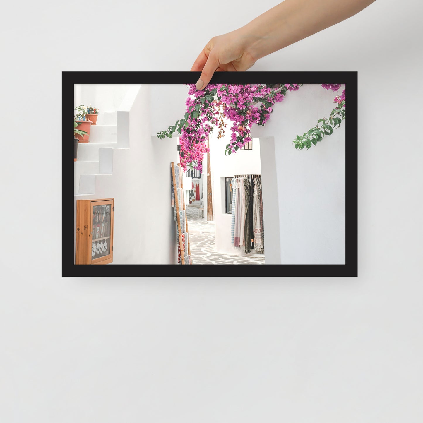 Santorini framed photo paper poster