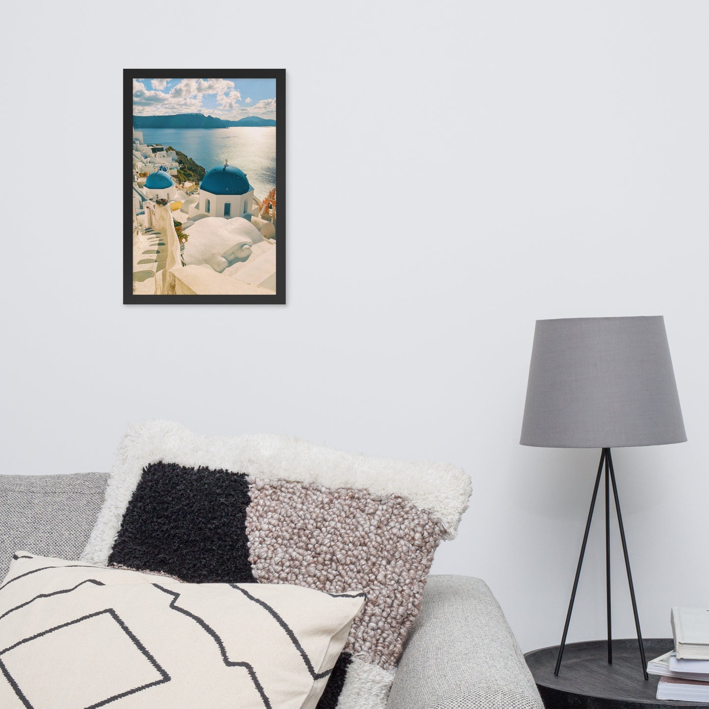 Santorini sea framed photo paper poster