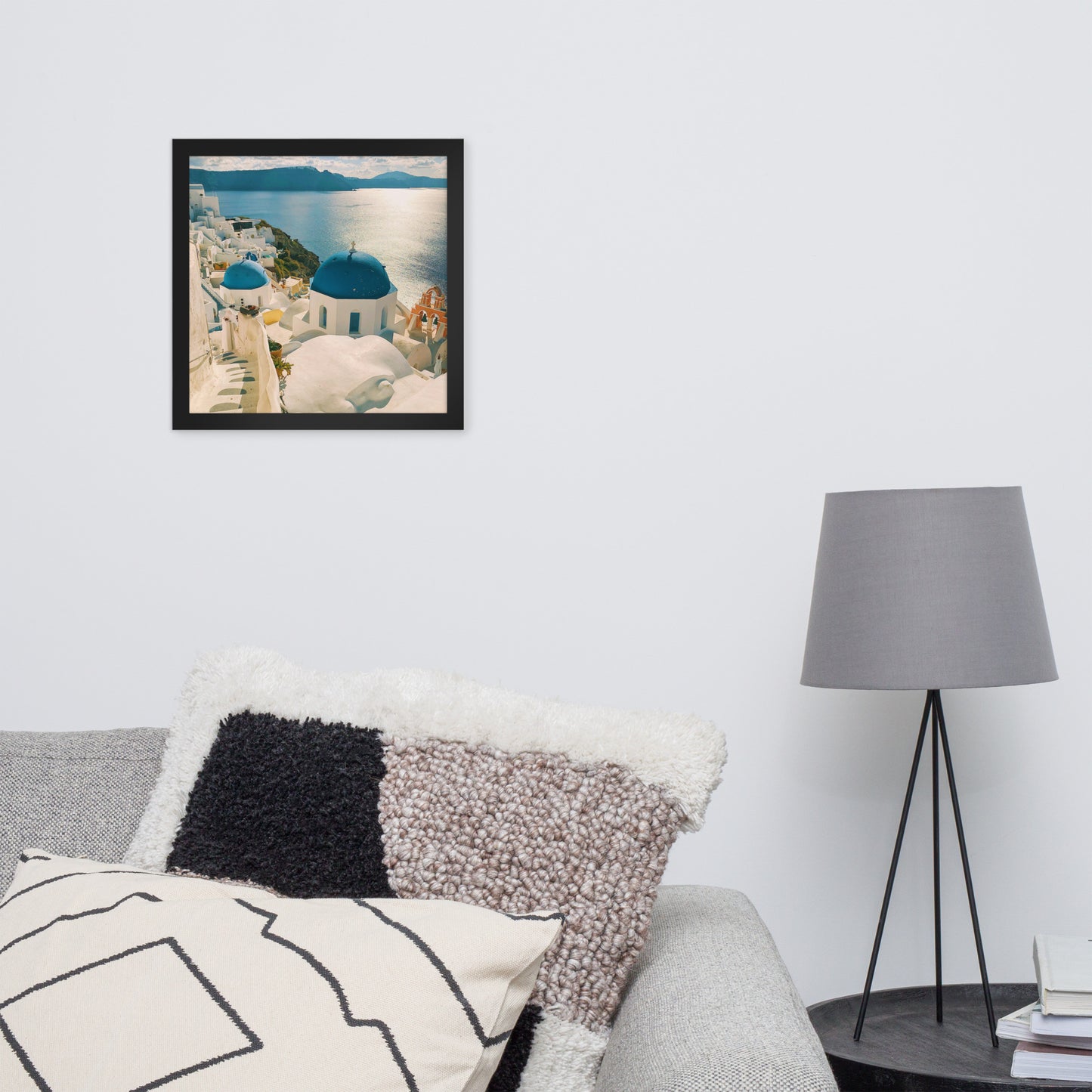 Santorini sea framed photo paper poster