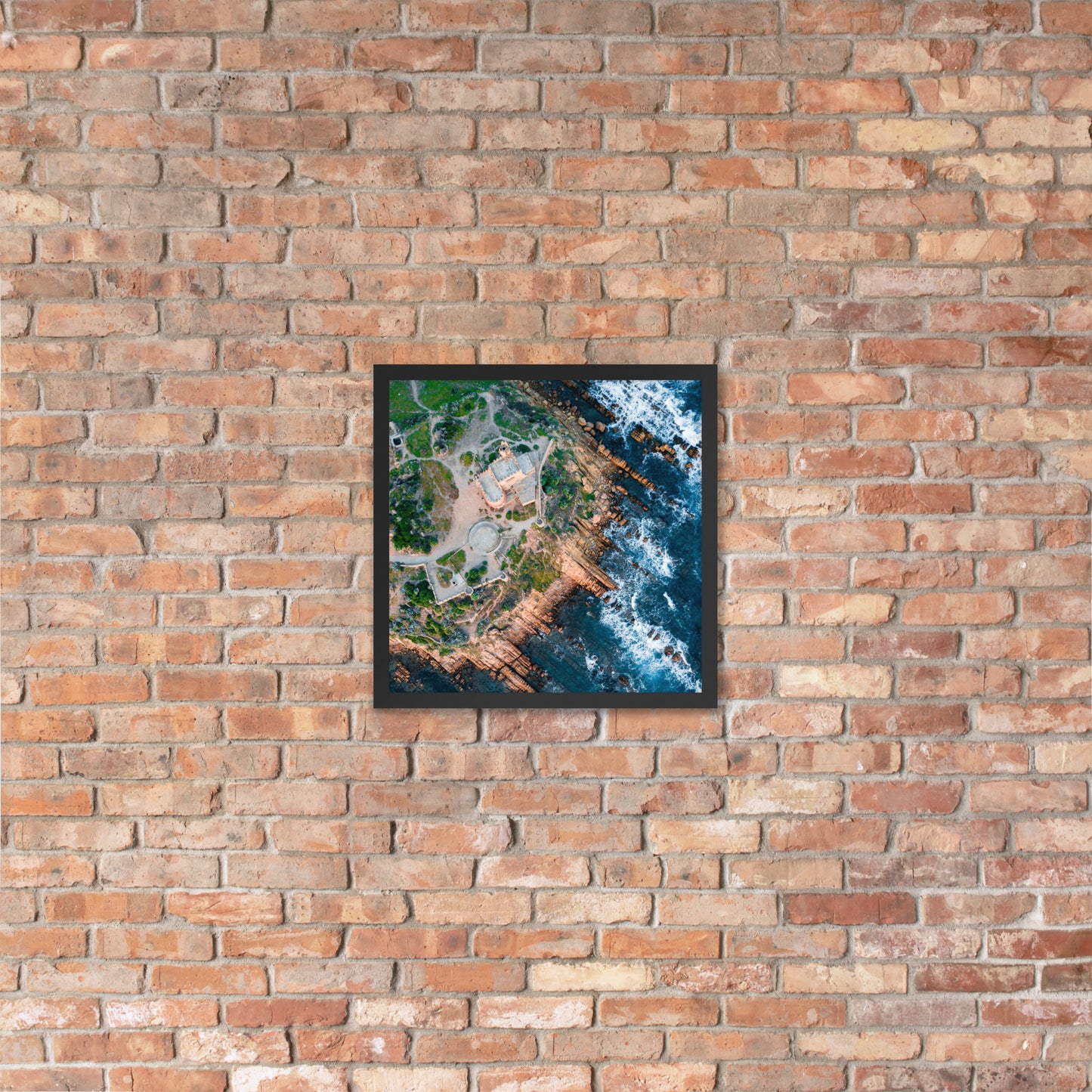 Drone view Greece framed photo paper poster