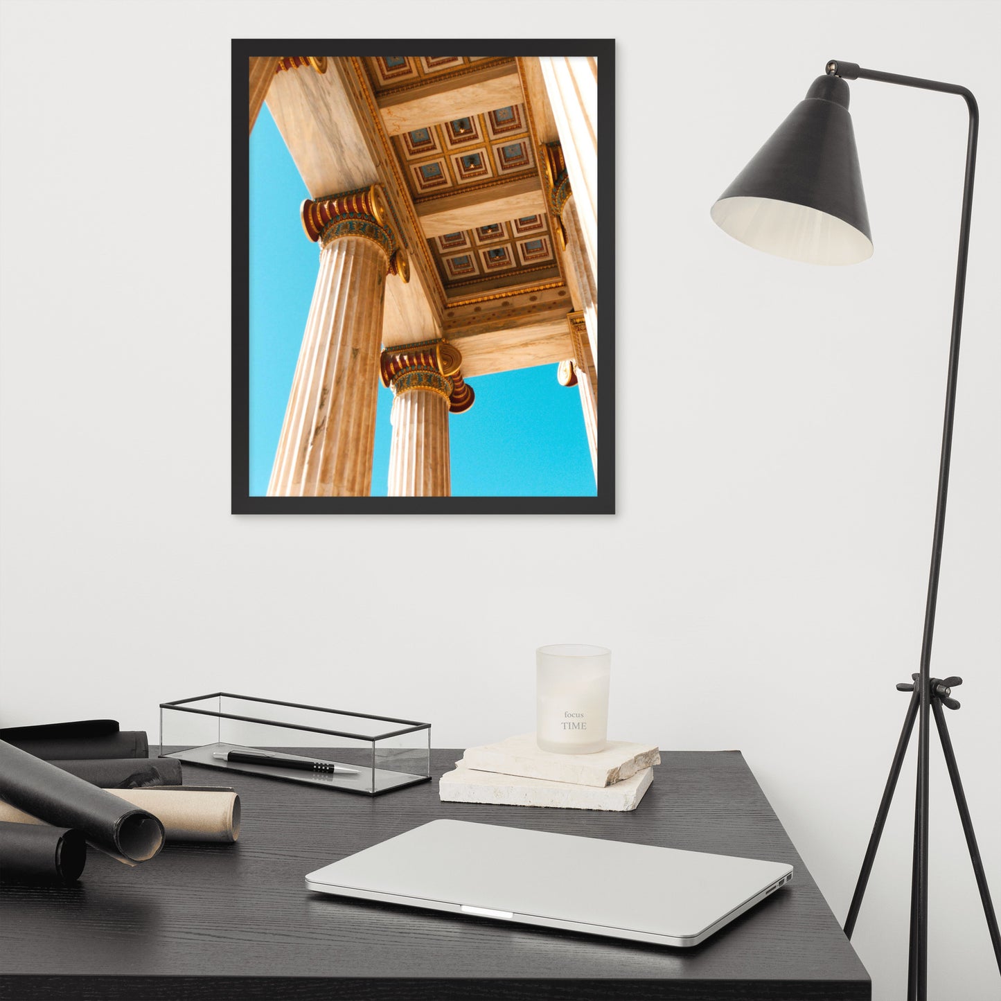 Ancient Athens framed photo paper poster