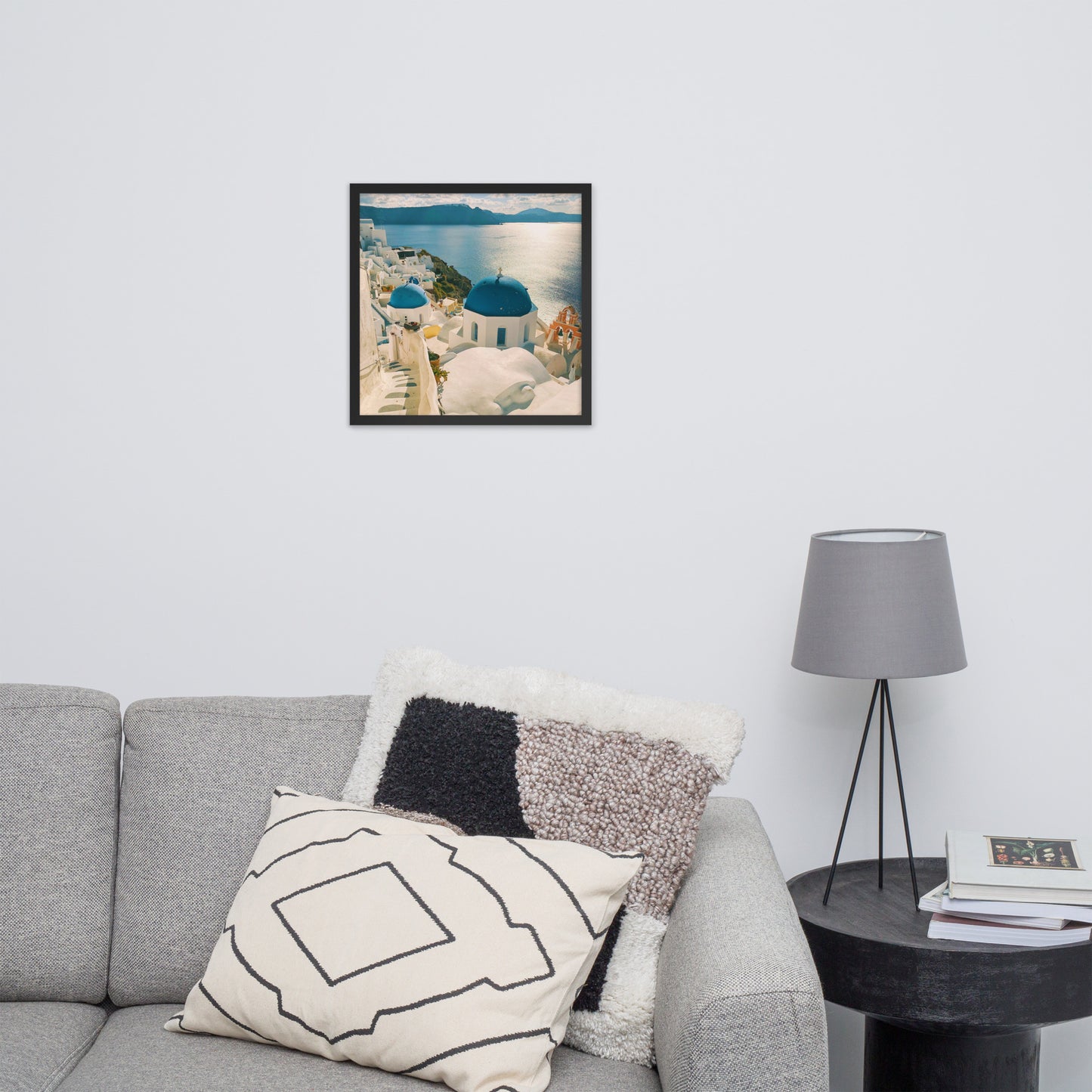 Santorini sea framed photo paper poster