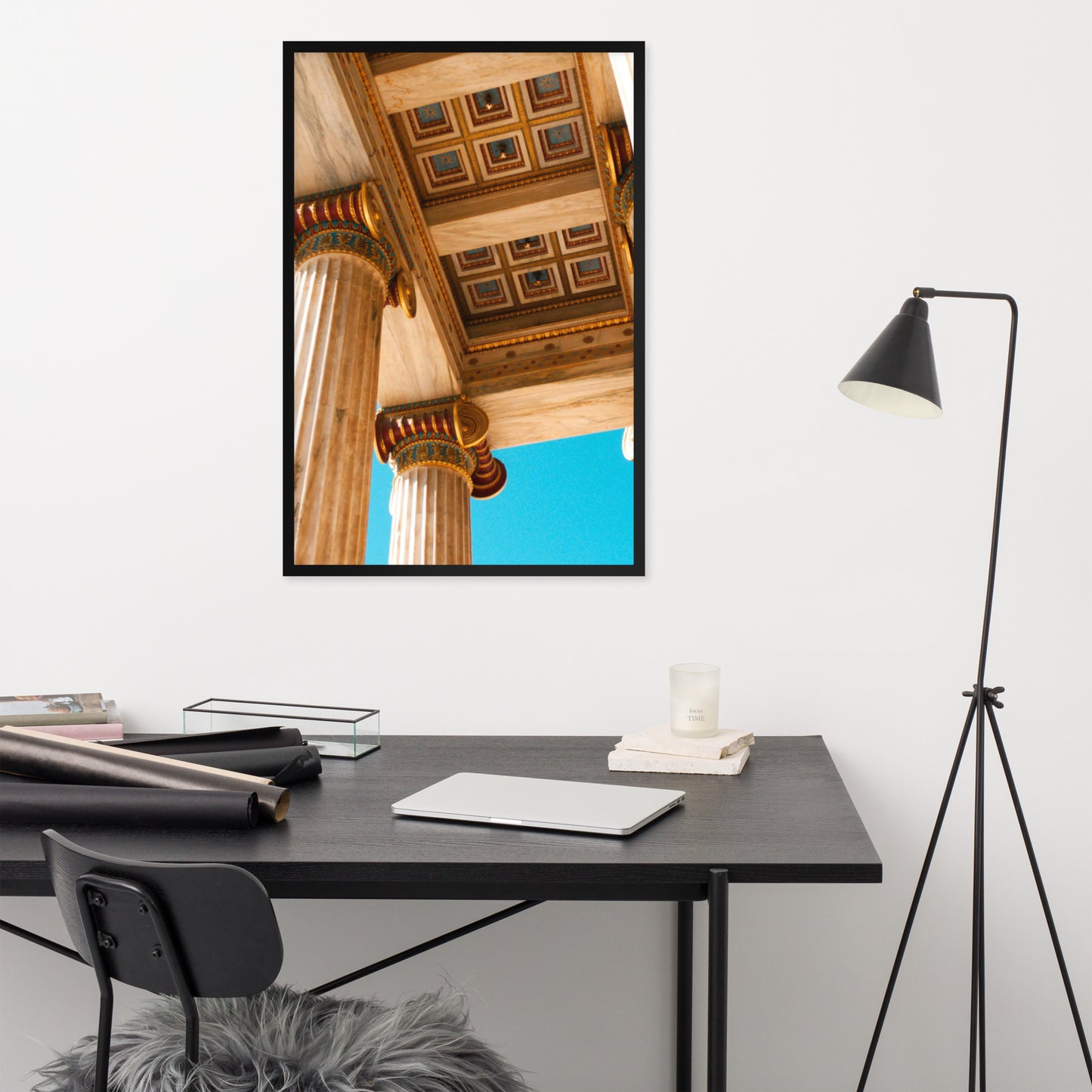 Ancient Athens framed photo paper poster