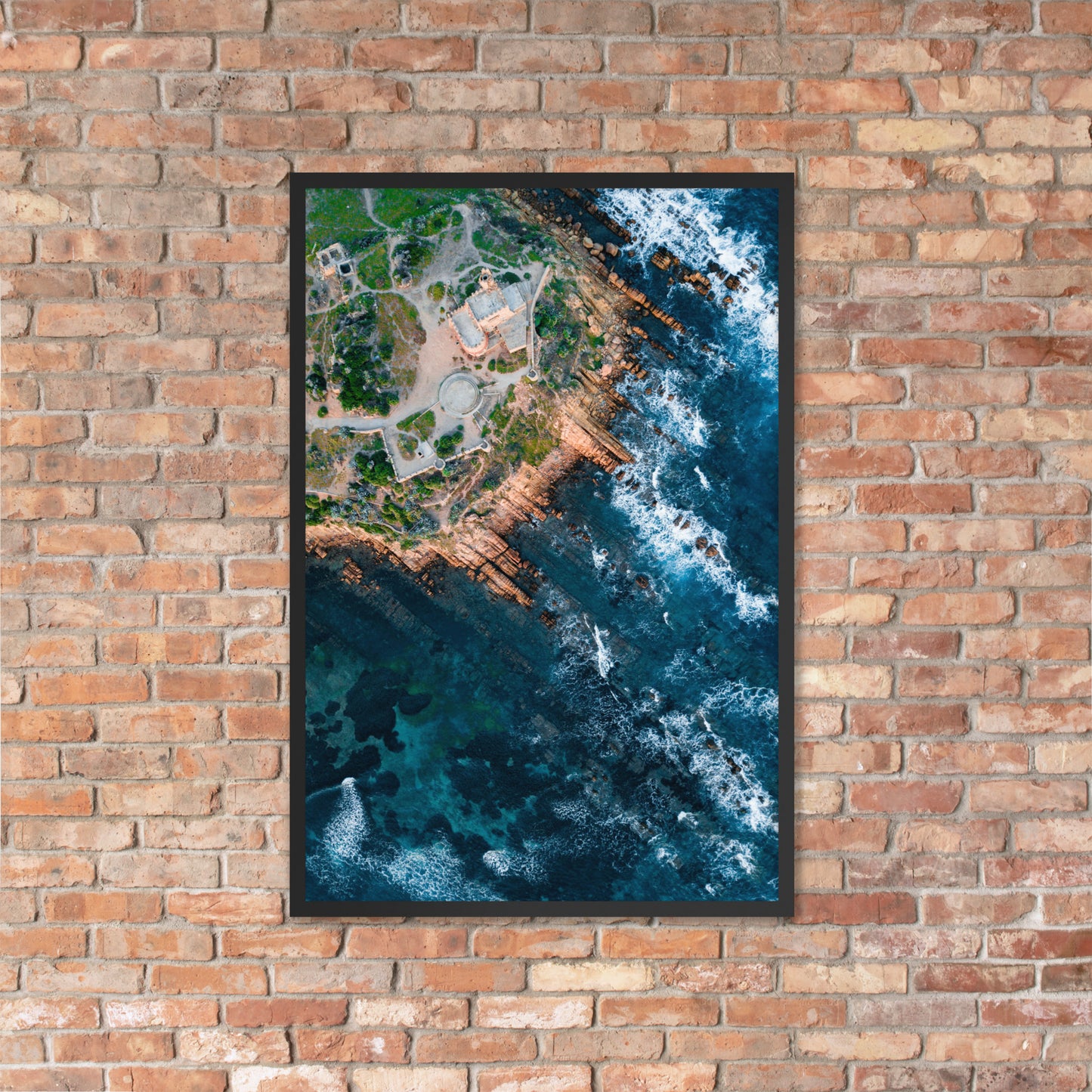 Drone view Greece framed photo paper poster