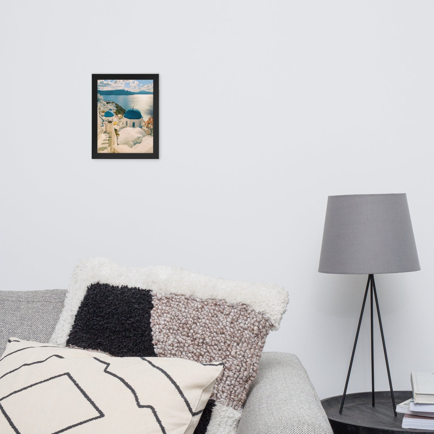 Santorini sea framed photo paper poster