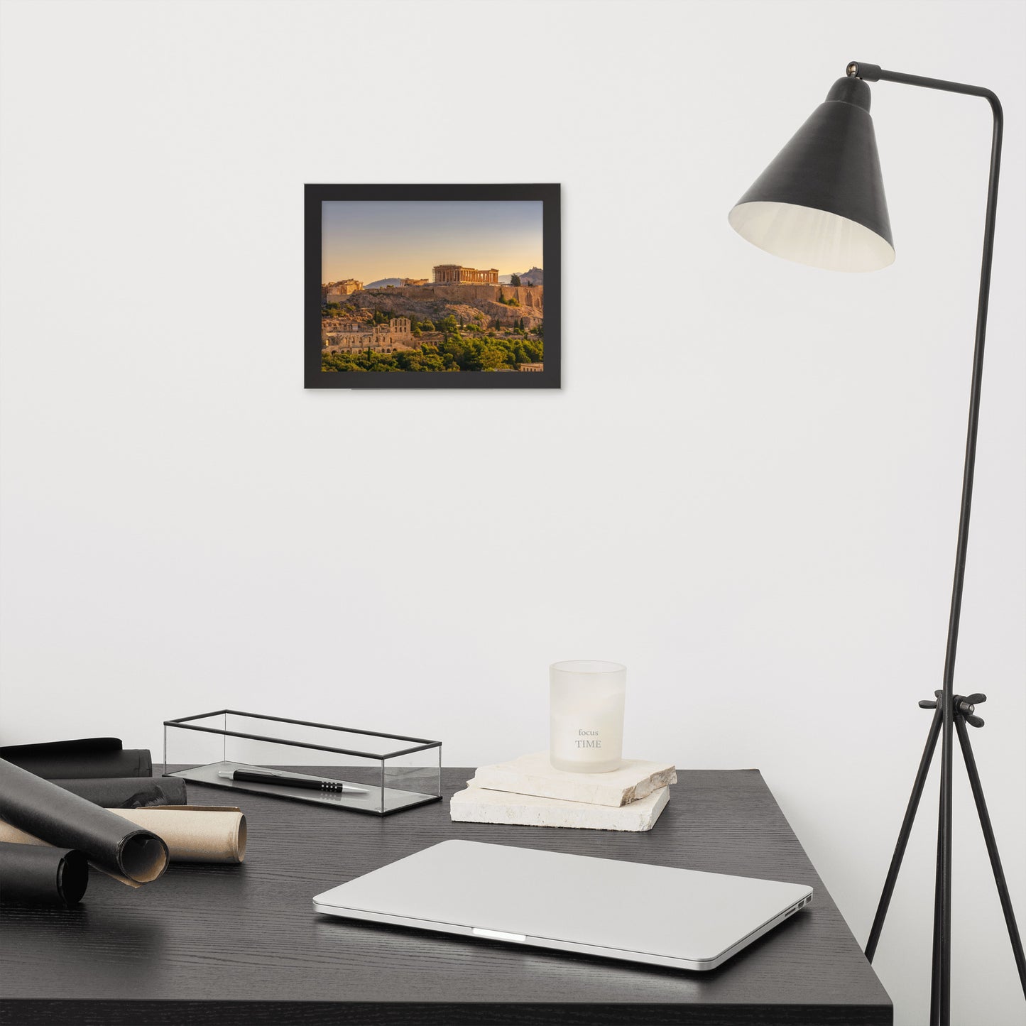 Acropolis of Athens with Parthenon and Erechtheion framed photo paper poster