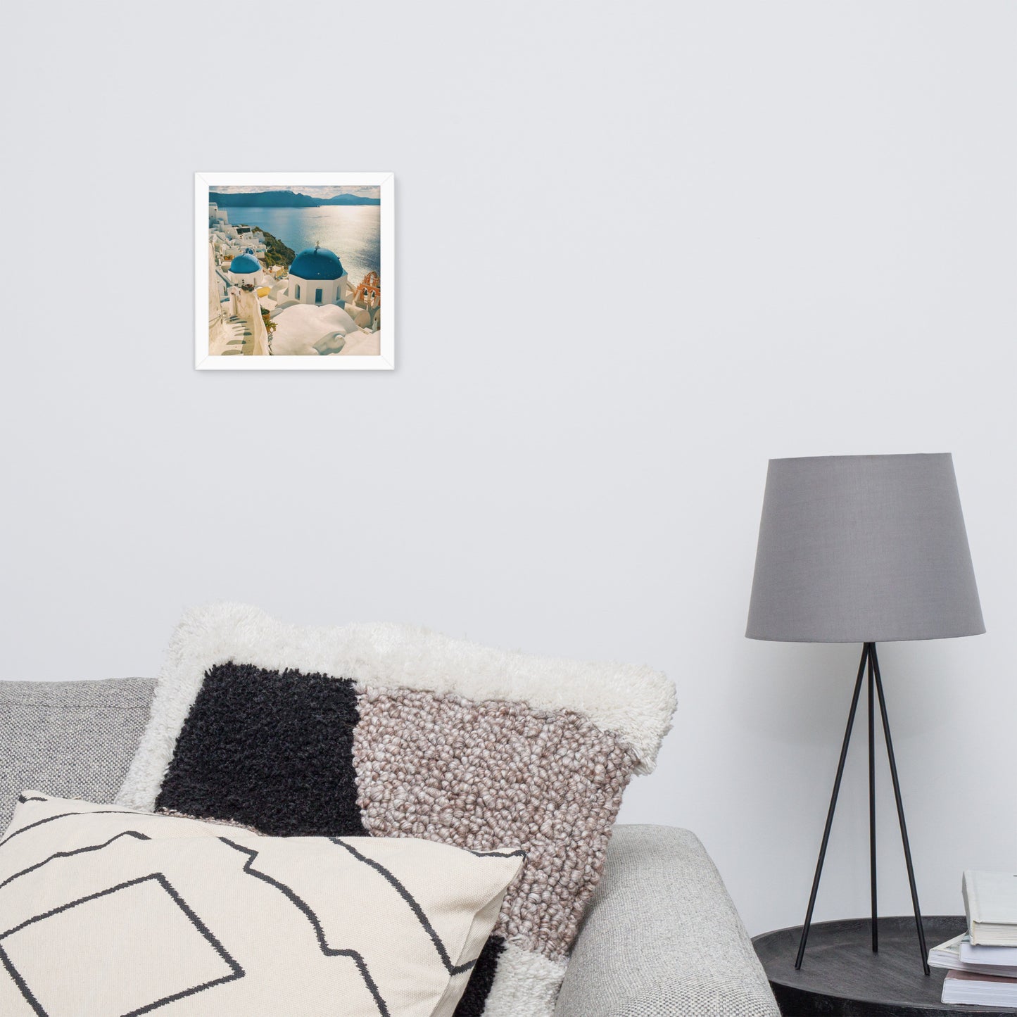 Santorini sea framed photo paper poster