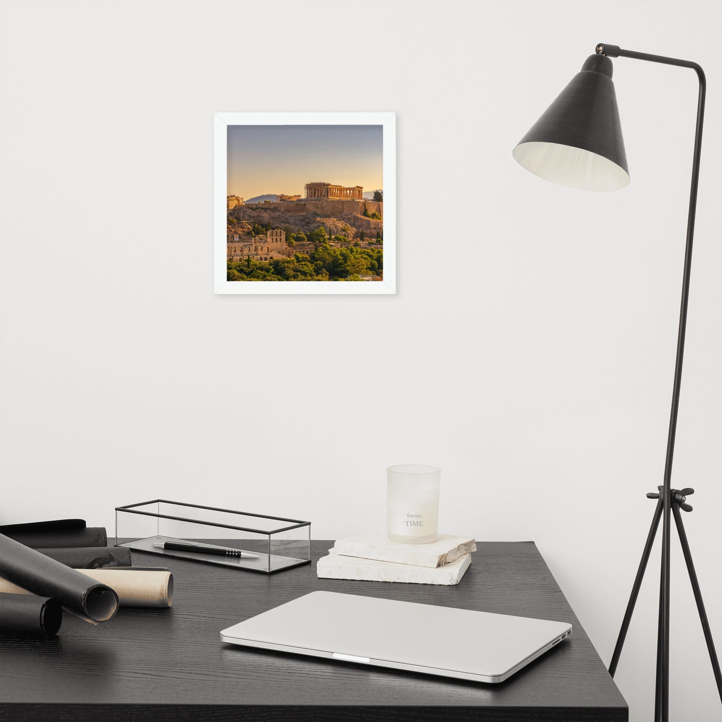 Acropolis of Athens with Parthenon and Erechtheion framed photo paper poster