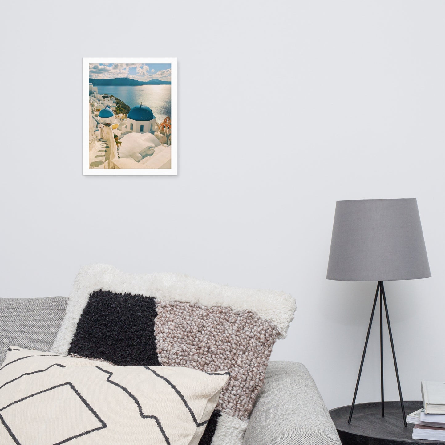 Santorini sea framed photo paper poster