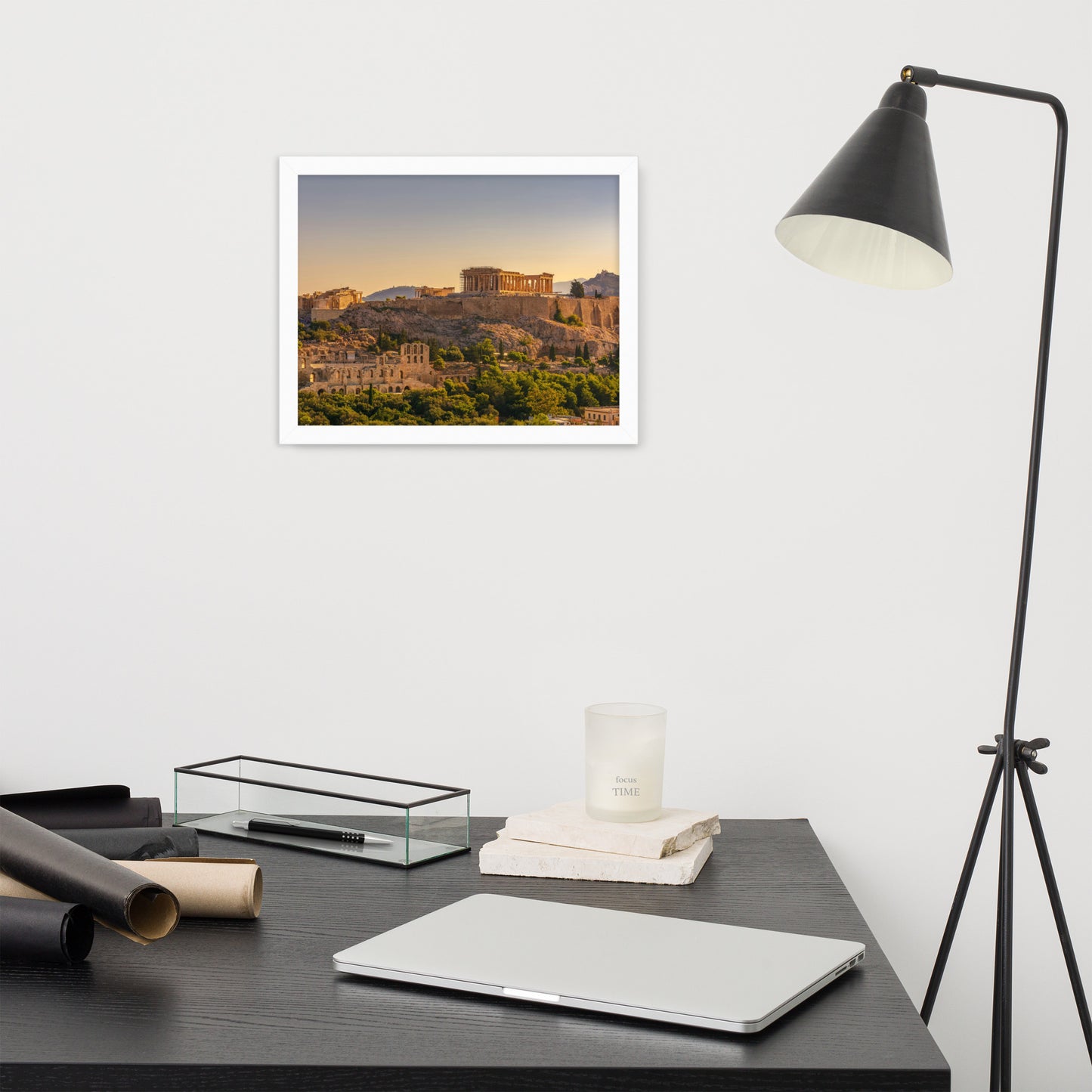 Acropolis of Athens with Parthenon and Erechtheion framed photo paper poster