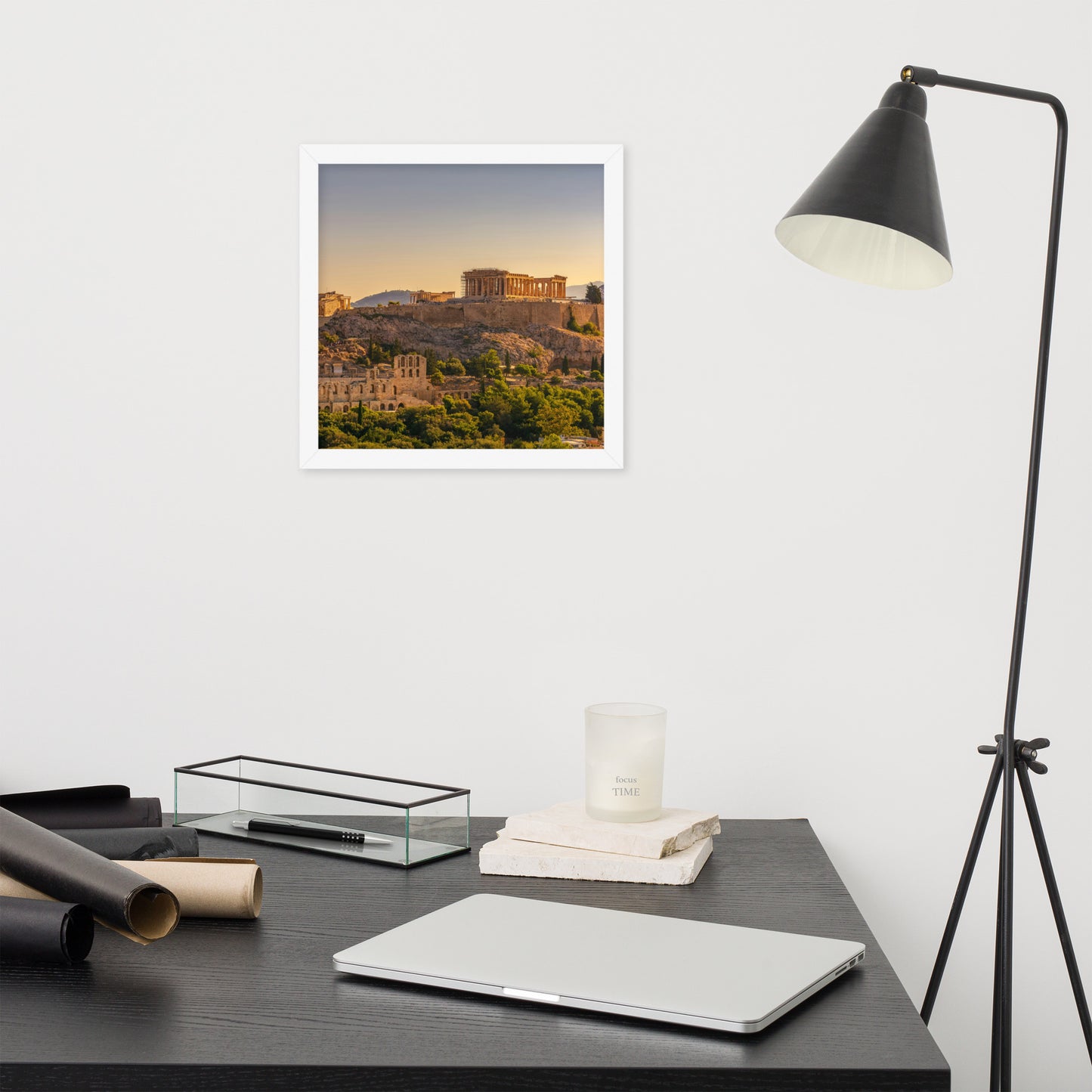 Acropolis of Athens with Parthenon and Erechtheion framed photo paper poster