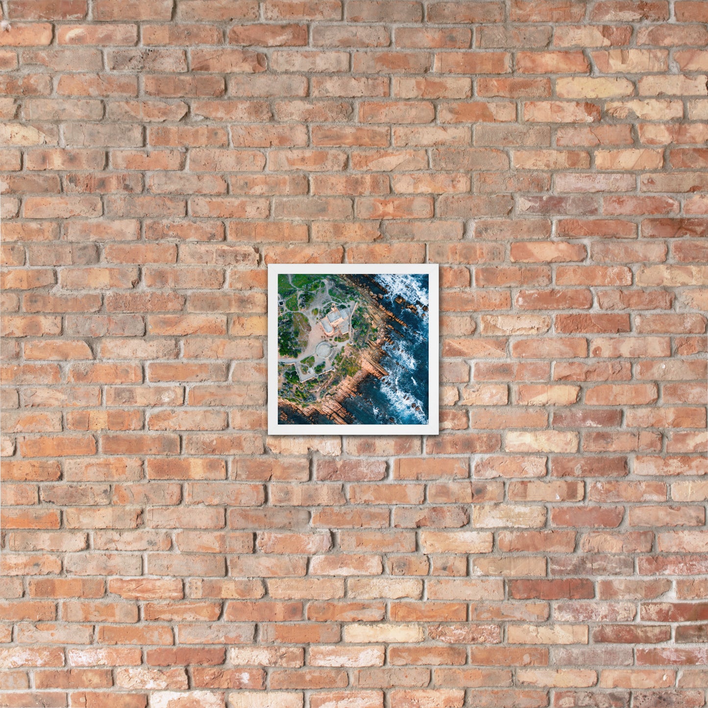 Drone view Greece framed photo paper poster