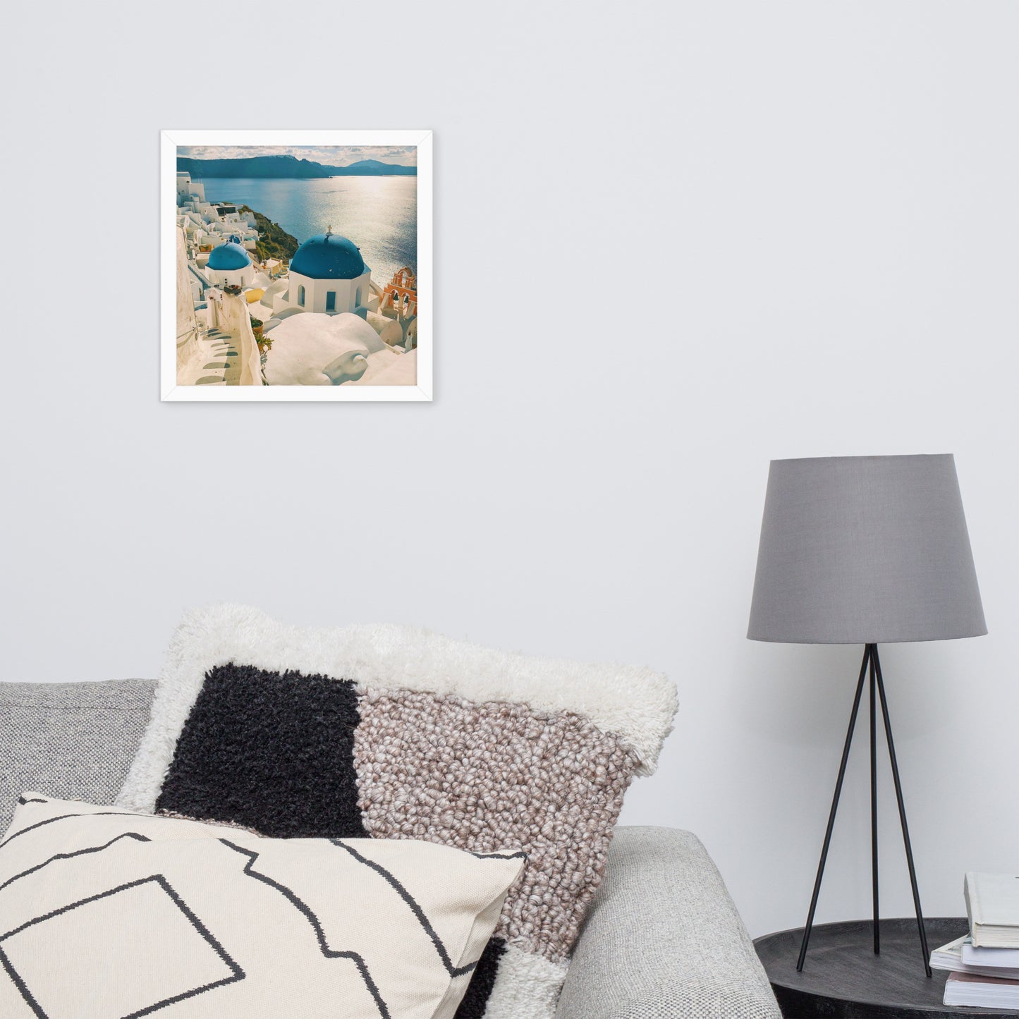 Santorini sea framed photo paper poster