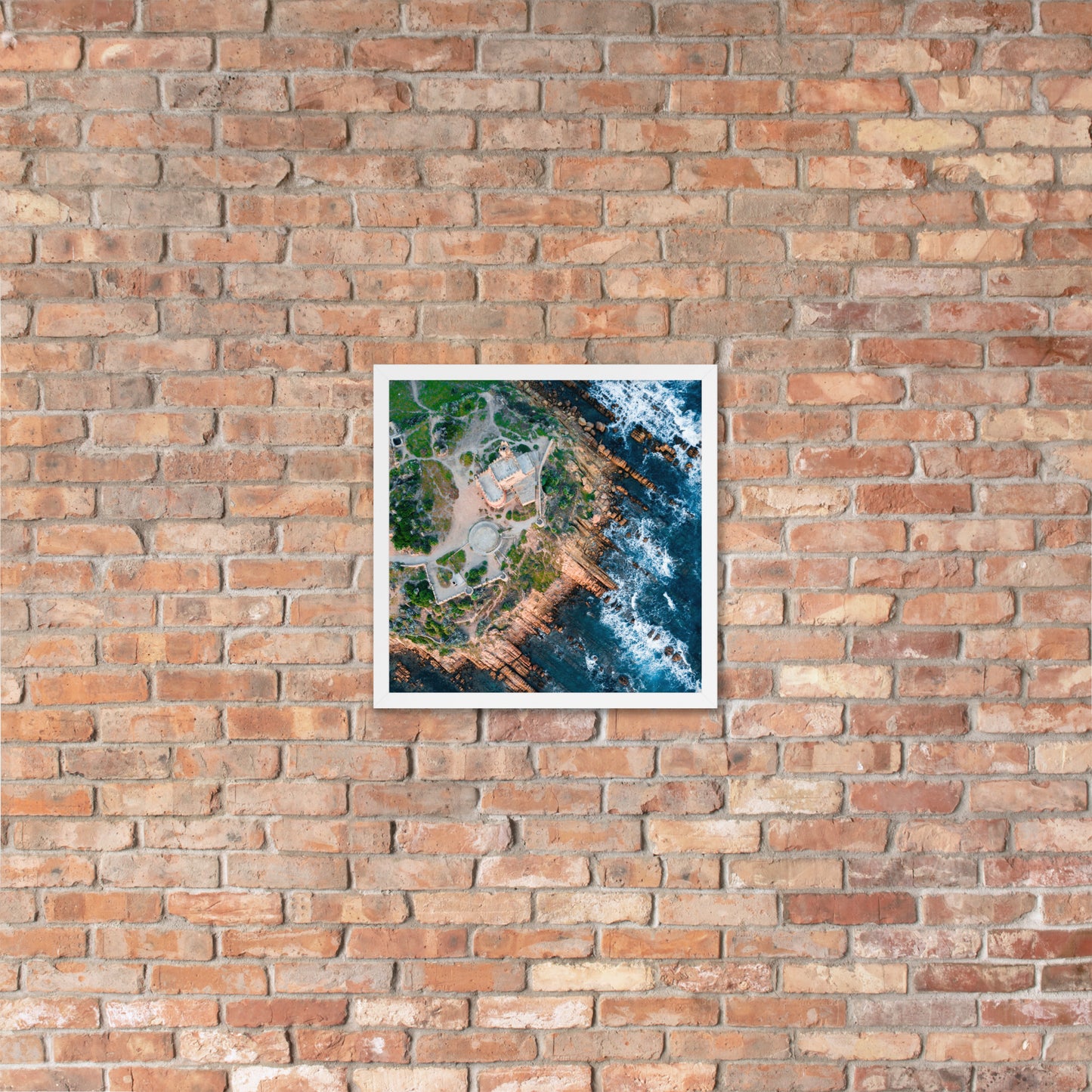 Drone view Greece framed photo paper poster