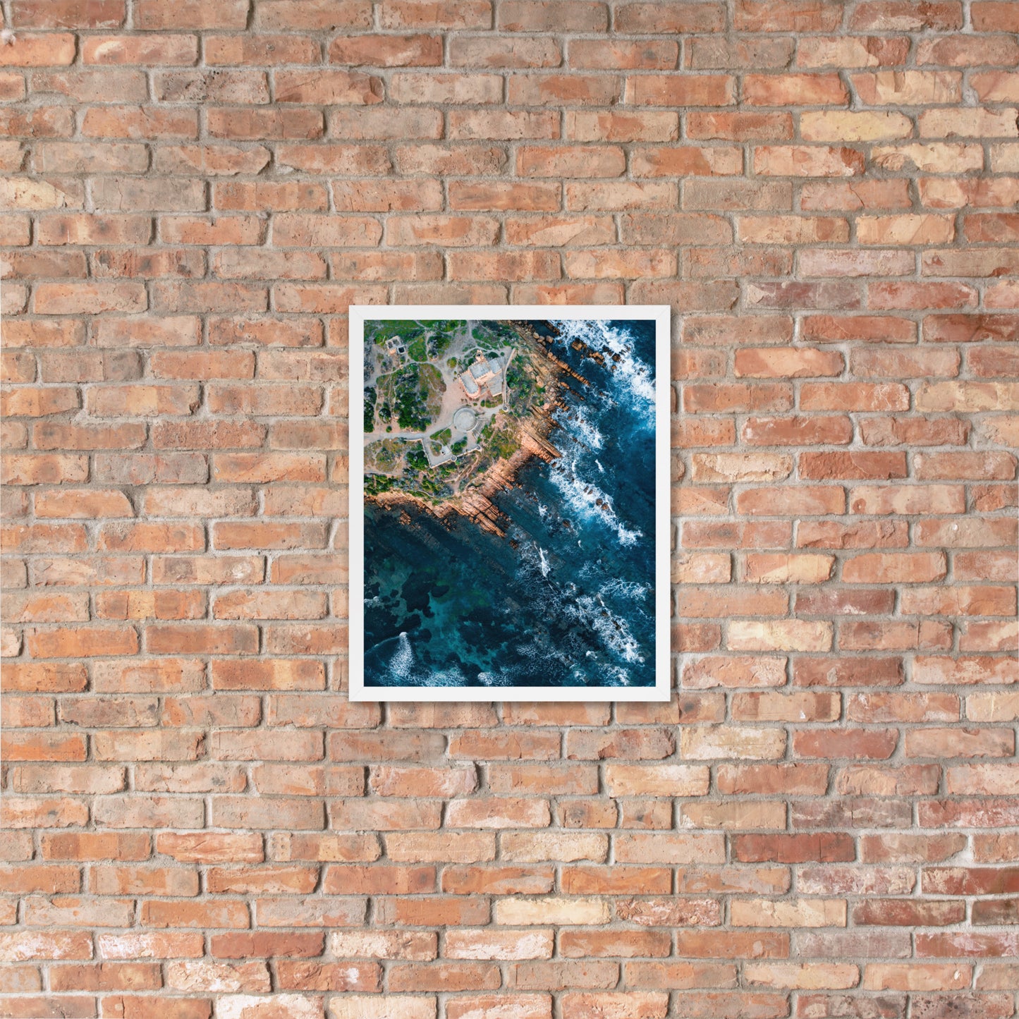 Drone view Greece framed photo paper poster