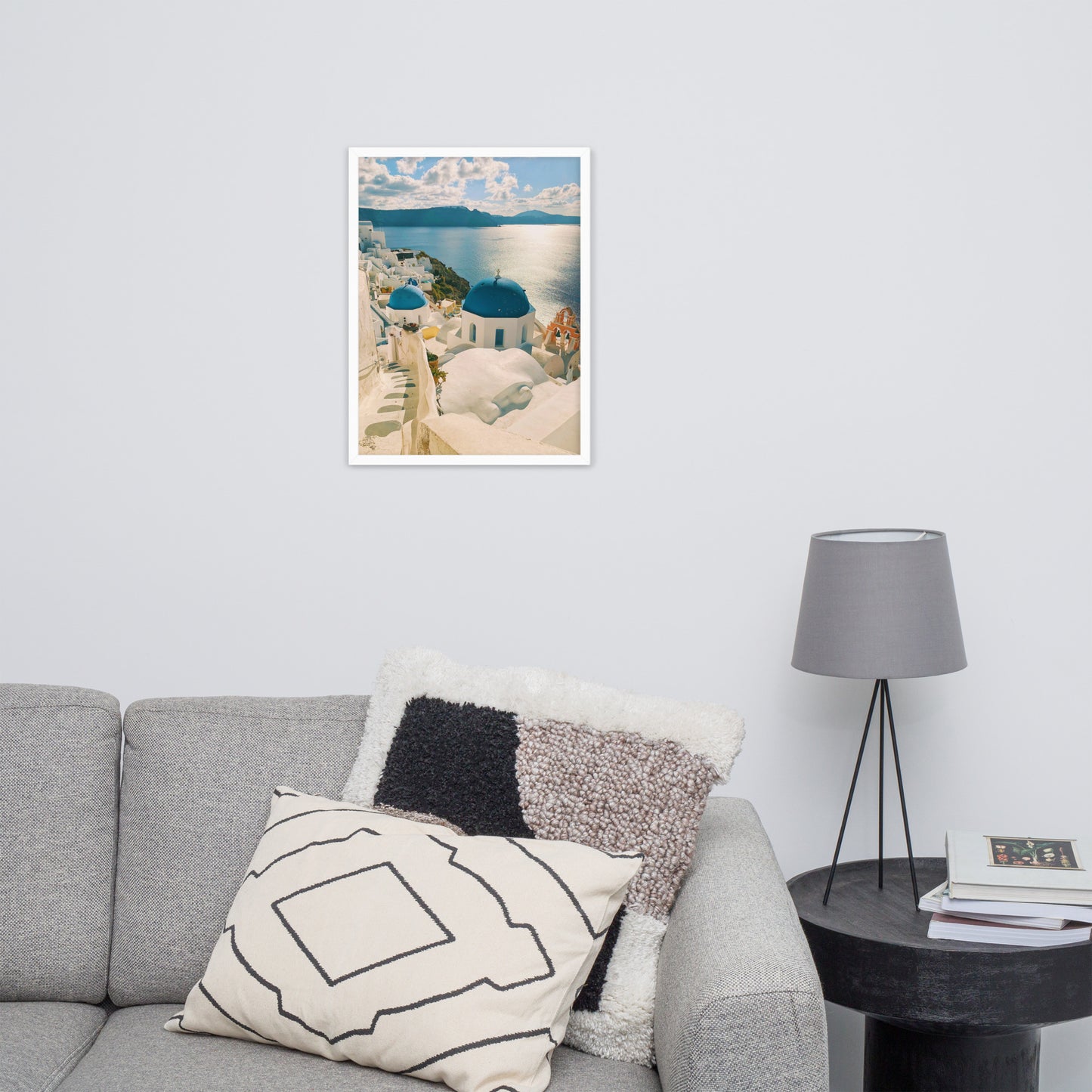 Santorini sea framed photo paper poster