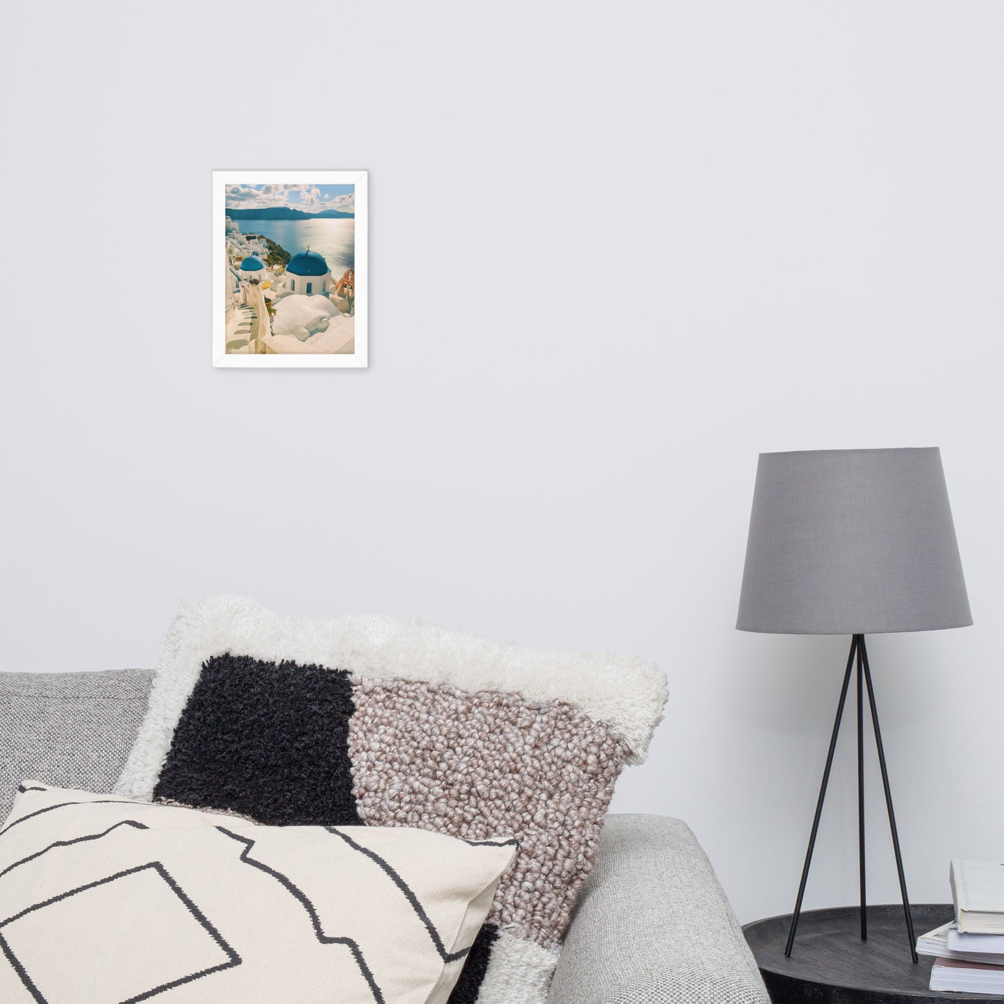 Santorini sea framed photo paper poster